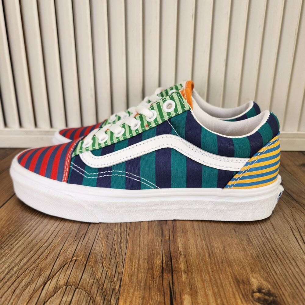 Vans Old Skool Womens Size 6 Multi-Colored Striped Canvas Skater Sneakers Shoes - Picture 3 of 9
